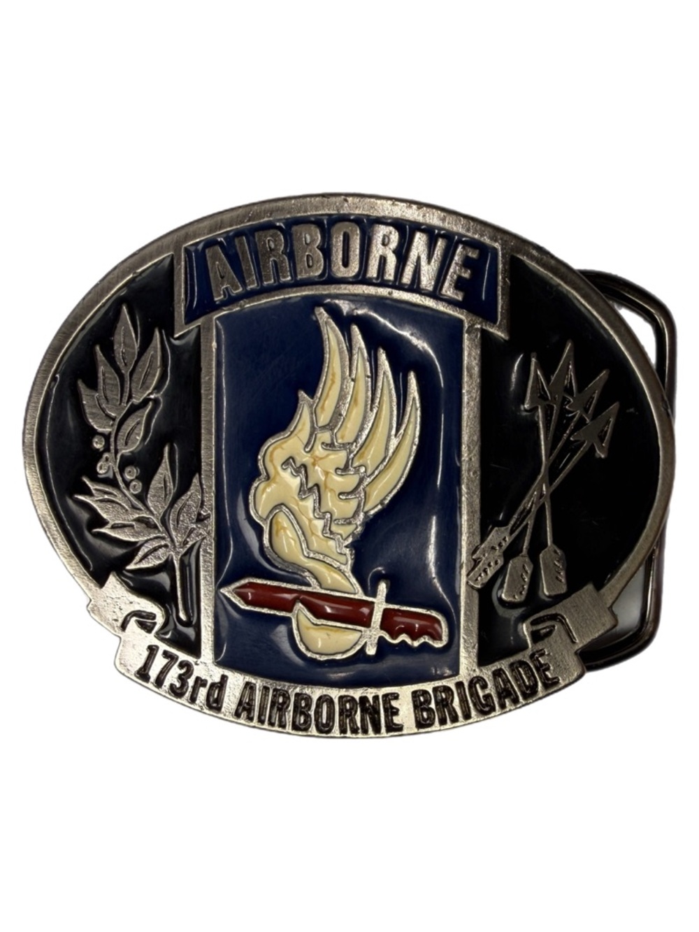 173rd Airborne Brigade Belt Buckle - Vintage Military‎ Insignia - Made in USA